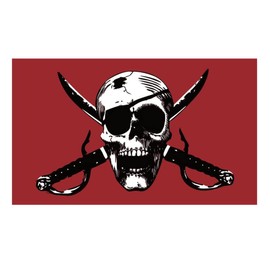 Stormflag Jolly Roger Sword Flag Skull Flag 3x5ft Red Blood Crimson Pirate Flag 90cmx150cm Polyester 90g with Eyelets and Double Stitched
