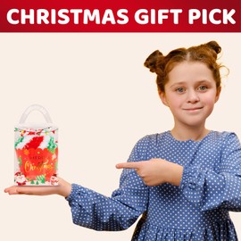 HAPPYPOP Christmas Gifts Kids Boys Girls - Candy Cane Stockings Stuffers, Xmas Socks 7-9 Year Old