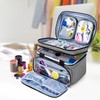 BAFASO Double Layer Sewing Accessories Organizer with 2 Detachable Pouches,