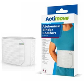 Actimove Abdominal Binder Comfort with Soft Pad 9in White Medium (45-1/4″ - 61″ (115 - 155 cm))