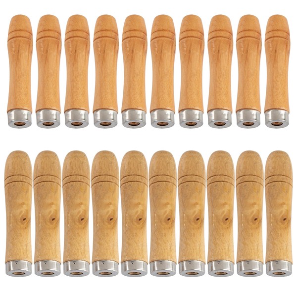 ANNASAMDO Pack of 20 Wooden Handle Wooden File Handles, Length