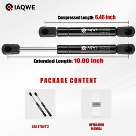 C1615052 10Inch 80Lb/356N Gas Struts Gas Shocks Lift Support Fit for Tool Box RV Cabinet Door Storage Lid Camper Shell are ATC Snugtop Leer Truck Topper Rear Window Toolbox Lid Cover 2pcs by IAQWE