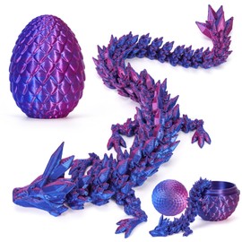 HIMS 3D Printed Dragon Eggs with Dragon Inside, Dragon Egg Movable Crystal Dragon Toy, Surprise Easter Dragon Eggs, Home Decor