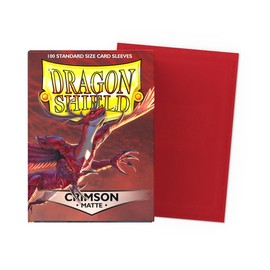 Dragon Shield | Standard Size Card Matte Sleeves | 100 CT - Smooth & Tough Premium TCG Sleeves | Compatible with Pokemon, Flesh & Blood, One Piece & Magic The Gathering | Crimson - Matte