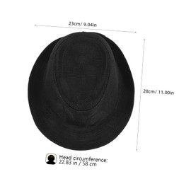 jojofuny Children Jazz Hats Kids Classic Wide Brim Fedora Hat Children Boys and Girls Felt Hat Black Fedora Gangster Hat Party Hats Xmas for Kid Costume Accessory