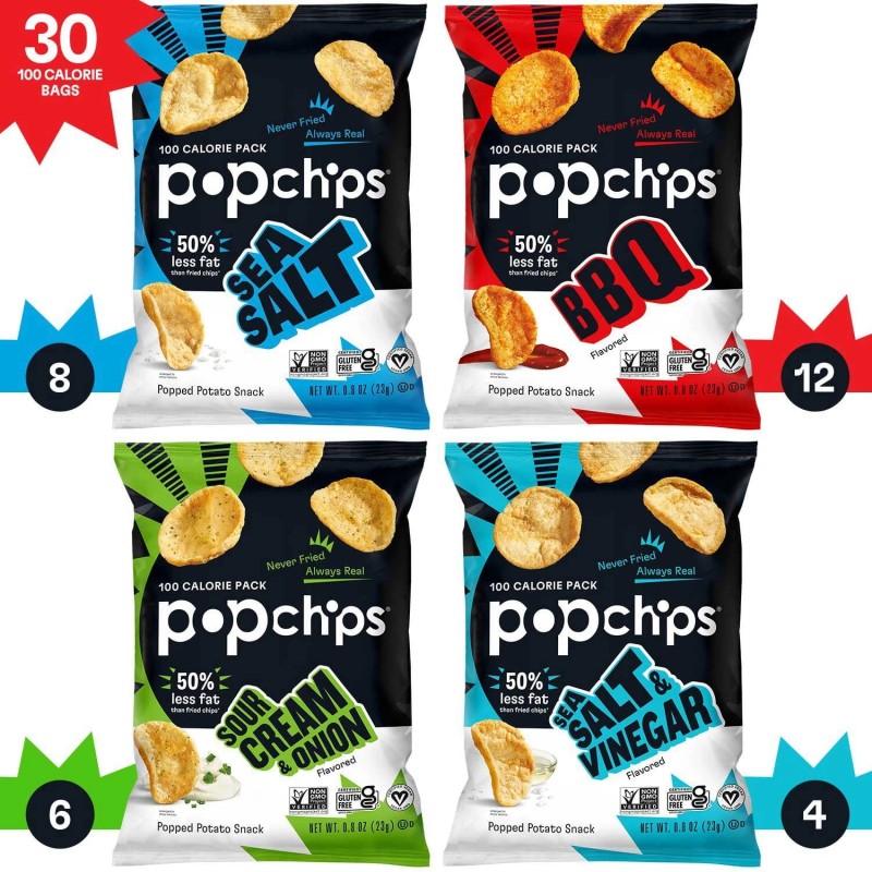 Popchips Variety Pack Chips 0.8 oz Bags 30 Ct –