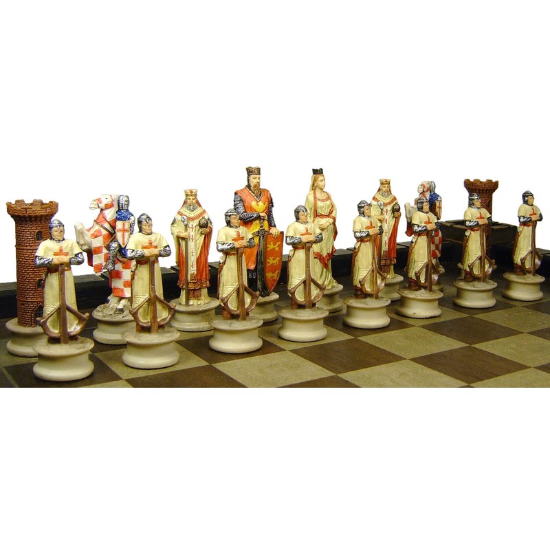 Medieval Times Crusades Arabian vs Christian Knights Chess Set W/