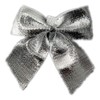 LUOEM Pack of 24 Small Silver Christmas Tree Bow Ties