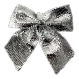 LUOEM Pack of 24 Small Silver Christmas Tree Bow Ties