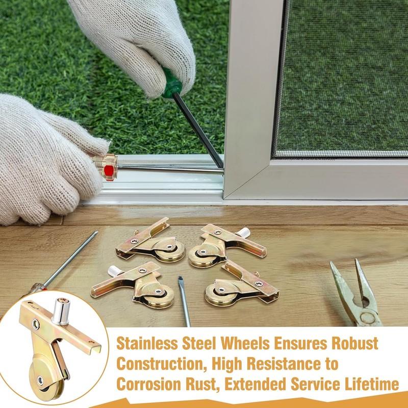 MorningRo 1 Inch Heavy Duty Sliding Screen Door Rollers 4
