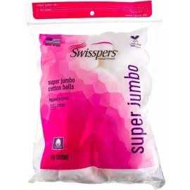Swisspers 스위스퍼스 슈퍼 점보 코튼 볼 70개 (6팩) Swisspers Super Jumbo Cotton Balls 70 Pieces (6 Packs)