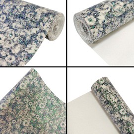 Greatdiy - Rollo de piel sintética con purpurina gruesa, color negro brillante con estampado de rosa blanca, 12 x 52 pulgadas, tela brillante de invierno para hacer lazos para el cabello, manualidades