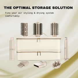 Wjang - Funda de transporte para Shark Flexstyle, funda de viaje de doble capa para Shark Flexstyle/Dyson Airwrap, funda de almacenamiento impermeable, bolsa organizadora de viaje portátil para Shark Flexstyle y Dyson Airwrap Styler, Blanco apagado, Port