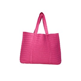 PIECES Women Pcloma Straw Shopper Bag, Shocking Pink, Keine Angabe