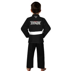 TARKAR Sports IBJJF Ultra Light BJJ Brazilian Jiu Jitsu Gi para niños con tela preencogida y cinturón última intervensión (negro, K4)