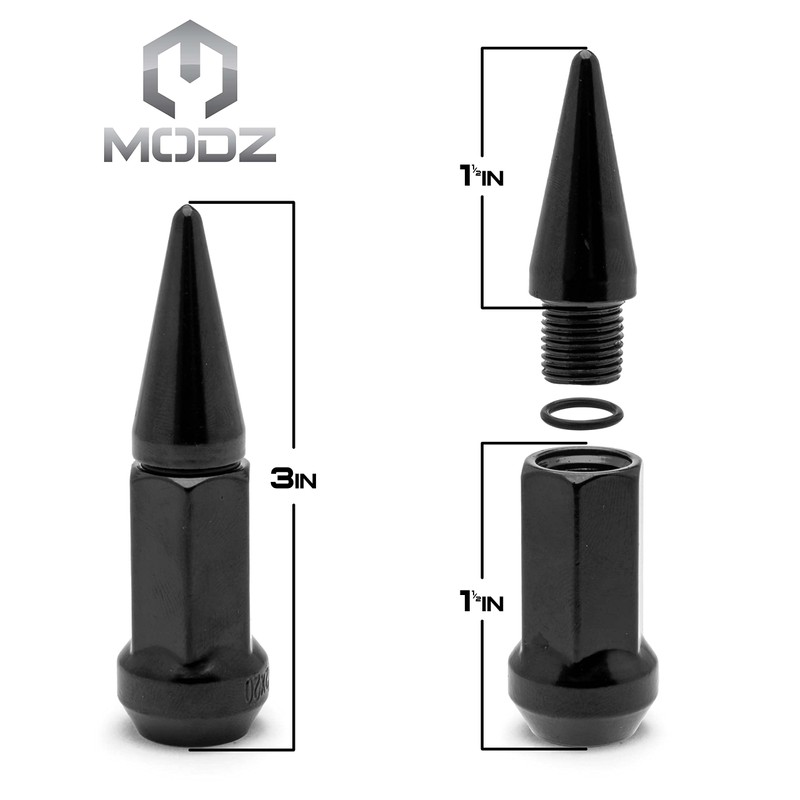 MODZ Golf Cart Black Spiked Lug Nuts - Set of