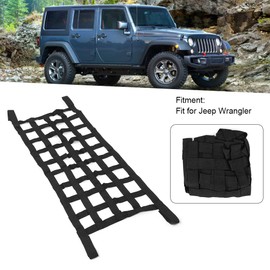 AMONIDA Car Trunk Mesh Bag, Car Roof Hammock, Rear Trunk, Mesh Storage Organiser, Net, Multifunctional, Fits Jeep Wrangler