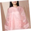 Healeved Long Sleeve Oilproof Apron for Women Flower Pattern Smock