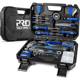 Prostormer 160-Piece Home Repair Tool Set, General Household Hand Tool Kit with Toolbox Storage Case for House, Garage, College Dorm and Office (Blue)