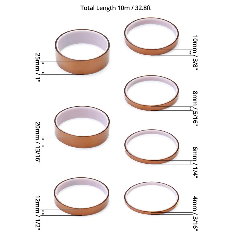 QWORK® 7 Rolls Heat Resistant Tape, Heat Transfer Tape, Heat