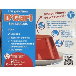 D'Gari 3 D'GARI Gelatin Dessert Sugar Free Strawberry. Gelatina Light NO Azucar