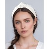 YISSION Pearl Knotted Headband for Women Non Slip Leather Beaded