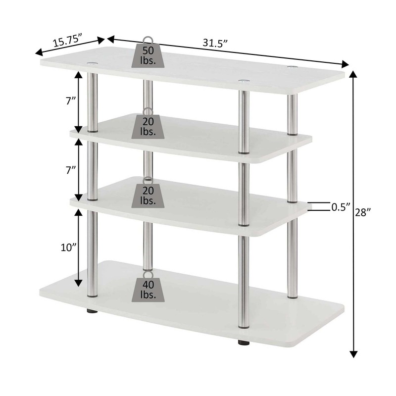 Convenience Concepts Designs2Go No Tools Highboy 4-Tier Stand 31.5" Entertainment