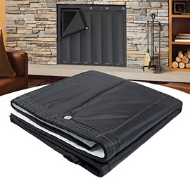 Wintcomfort Fireplace Draft Stopper Blanket for Stopping Overnight Heat Loss, Save Energy Fireplace Blocker Blanket, Black (Medium 45" W x 34" H)