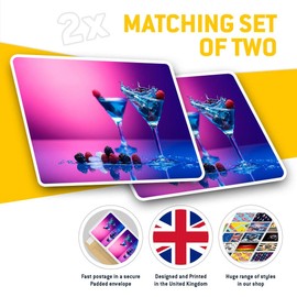 Rectangle Stickers (Set of 2) 10cm - Cocktail Drinks Beverage Fun Decals for Laptops,Tablets,Luggage,Scrap Booking,Fridges, #8695