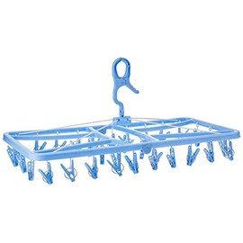 パール金属(PEARL METAL)ベルタ 物干し ハンガー 角型 ピンチ 32個付 ブルー H-2141