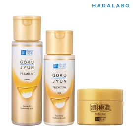 Hadalabo Gokujyun Premium 3-piece set (Lotion + Milk + Perfect Gel Cream) / 하다라보 고쿠쥰 프리미엄 3종 세트 (로션+밀크+퍼펙트젤크림)
