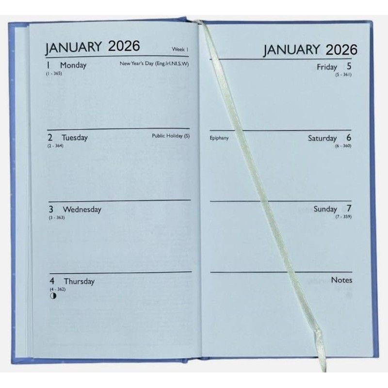 2026 Diary Slim Week to View Fashion Floral Photographic in