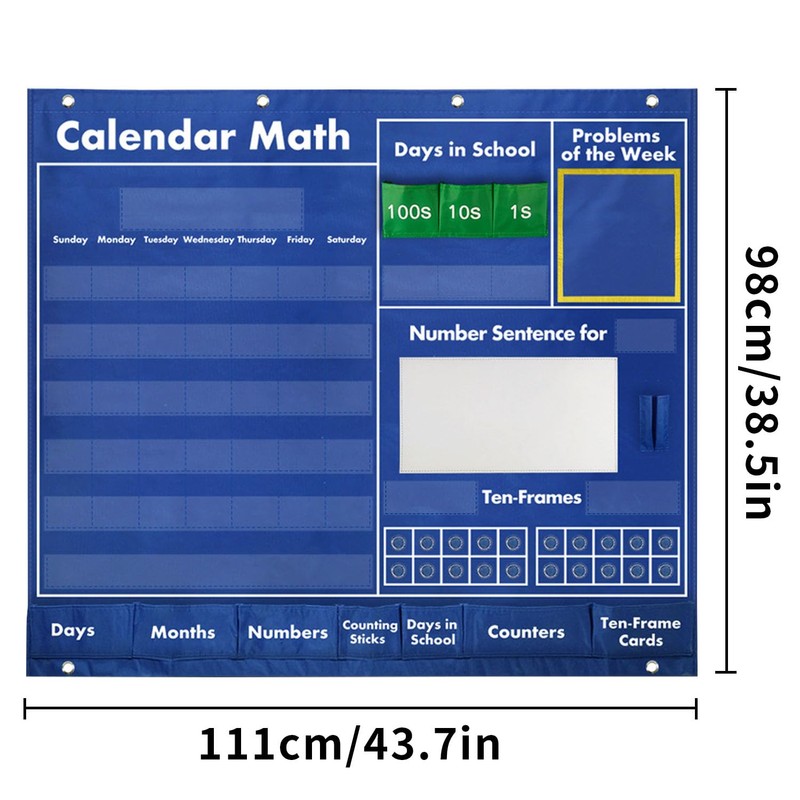 BOHEMIABY Circle Time Learning Center Classroom Pocket Chart Preschool, Educational