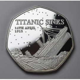 The Commemorative Coin Company RMS Titanic Silver Commemorative. White Star Line, Ocean Liner, Olympic Class, Sinking, 1912
