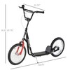 Aosom Youth Scooter Kick Scooter for Kids 5+ with Adjustable