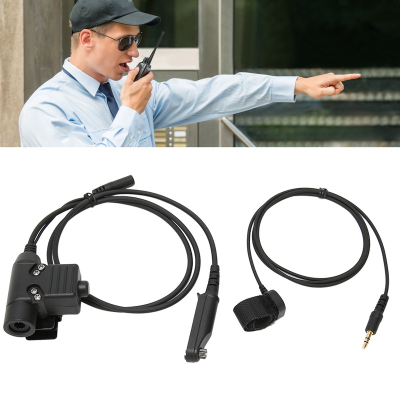 U94 PTT Adapter Cable Walkie Talkie Headset Adapter with Key
