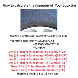ETOPARS 15" inch Black Spare Tire Cover Wheel Tyre for all Diameter (70cm-75cm/28"-29") Trailer Car Universal PVC Waterproof Dustproof Protection