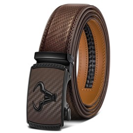 BULLIANT Men's Belt – Ratchet Leather Belt for Men Dress and Casual Pants Jeans 1 3/8" (Deep Brown/Light Brown,36"-42" Waist Adjustable)