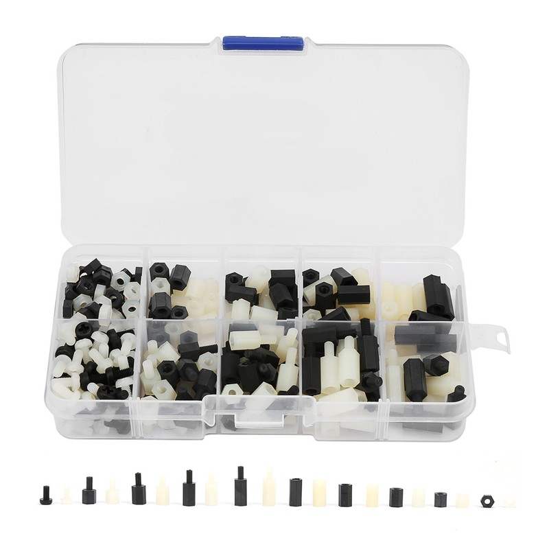 300pcs White and Black Nylon M3 Hex Standoff with M3