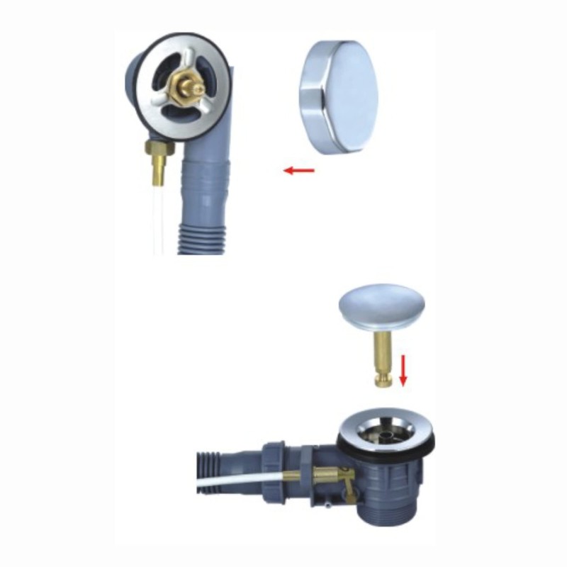 ENKI, W39, Chrome Bath Waste with Overflow and Chrome Pop