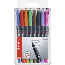 STABILO Marcador permanente OHPen universal - Marcador Permanente Set con 8 Colores Diferentes.