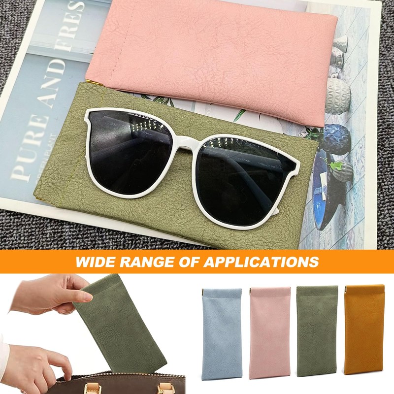 Soft Glasses Case Pouch Sunglasses Case Sleeves Pouch Leather Slim