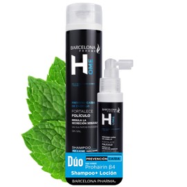 Barcelona Pharma  Shampoo y loción tratamiento anticaída caballero  Solución Prohairin 4  Probado contra alopecia  Fortalece folículo                 