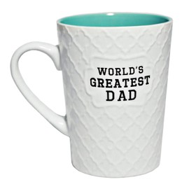 Ynsfree World's Greatest Dad 16 OZ Coffee and Tea Cups-for dad,Hubby,Valentine's Day,Anniversary,Birthday Ceramic White Cute Funny Dad Mugs (Green)