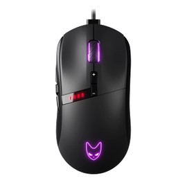 Oversteel - Invar USB Gaming Mouse, 12400 DPI Adjustable, 9 Programmable Buttons, 10 RGB Lighting Modes, Ultra Lightweight, Ergonomic Optical Sensor, PC/Mac, Black Color
