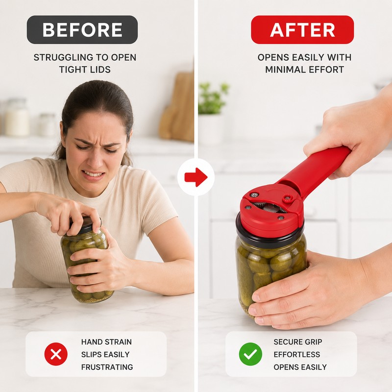 Adjustable Magnetic Lid Opener for Kitchen Use – Stainless Steel