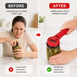 Adjustable Magnetic Lid Opener for Kitchen Use – Stainless Steel Jar & Bottle Opener for 2.5–9.5cm Caps