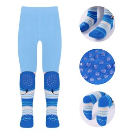 L&K-II Pack of 3 Crawling Tights Baby Girls Boys Tights with ABS Sole Non-Slip Nubs Car Aeroplane Lion Motif 2731, 2731B-3 Series