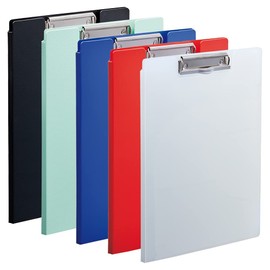 Lihit Lab F7740-8 Binder, Antibacterial, Clip File, A4, 50 Copy Paper, Multi Pockets, Blue