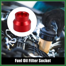 Motoforti Aluminum Fuel Oil Filter Cap Socket Removal Installer 24/35/36mm Red for Ford 6.0L / 6.4L 2003-2010 Diesel Fuel Filter Long-lasting